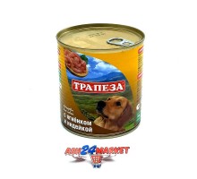 Корм для собак ТРАПЕЗА с ягненком и индейкой 750г ж/б