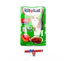Корм для кошек KITEKAT сочная говядина в желе 85г