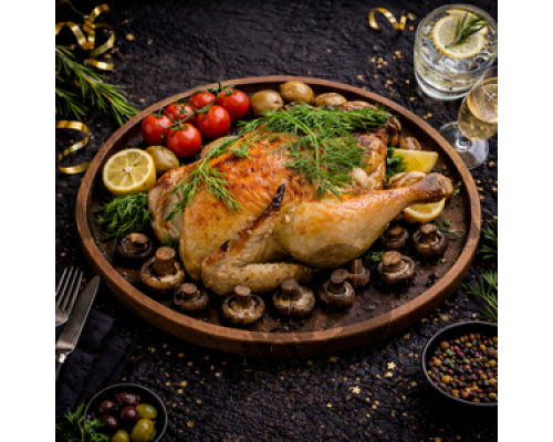 Запеченная курица с грибами (от 2,5кг)