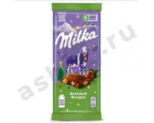 Шоколад МИЛКА цельный фундук 80г