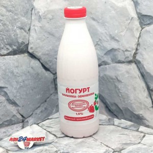 Молочные продукты Йогурт ДЖАНКОЙ клубника земляника 1,5% 900г бутылка (6010)