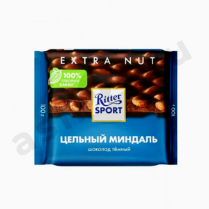 Сладости Шоколад РИТТЕР СПОРТ темный цельный миндаль 100г