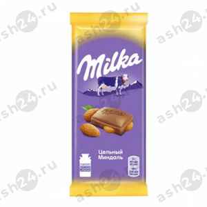 Шоколад МИЛКА цельный миндаль 90г