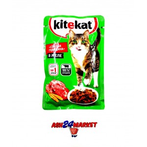Корм для кошек KITEKAT сочная говядина в соусе 85г