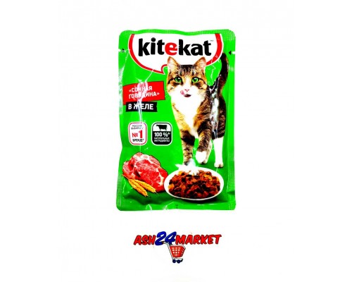 Корм для кошек KITEKAT сочная говядина в соусе 85г