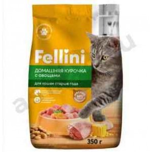 Корм для кошек FELLINI домашняя курочка с овощами 350г