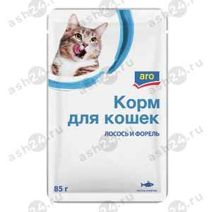Корм для кошек ARO лосось и форель 85г (0086)