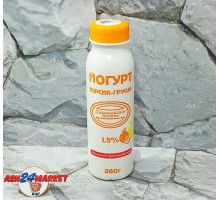 Йогурт ДЖАНКОЙСКИЙ персик-груша 1,5% 260г бутылка