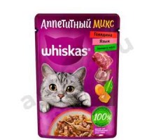 Корм для кошек ВИСКАС рагу говядина язык овощи 75г