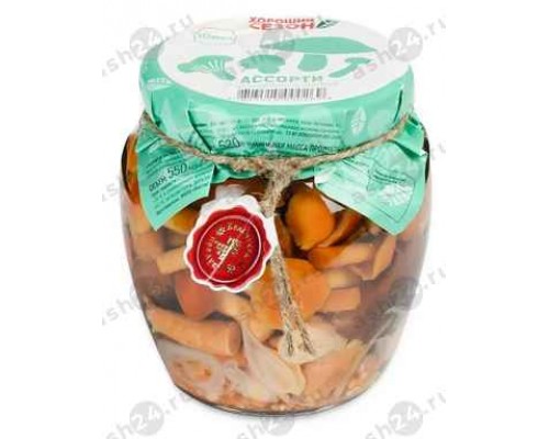 Бакалея Консервы Грибы ХОРОШИЙ СЕЗОН ассорти 550г с/б