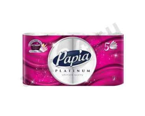 Туалетная бумага PAPIA платинум 8 рулонов