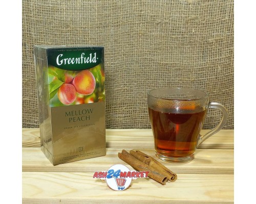 Чай ГРИНФИЛД зеленый с ароматом персика и мандарина 25пак