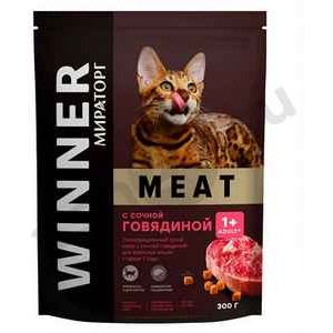 Корм для кошек МИРАТОРГ с сочной говядиной 300г