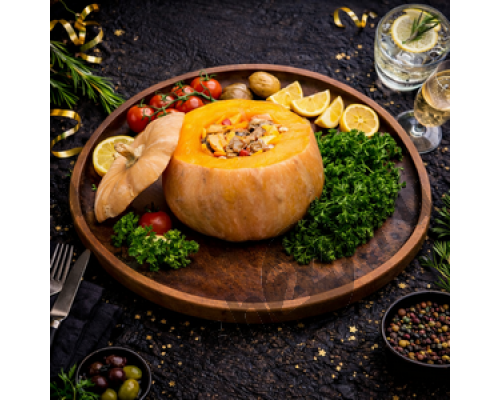 Тыква запеченная с мясом и овощами (от 3кг)