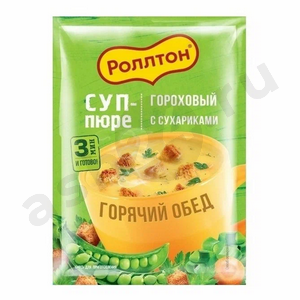 Бакалея Суп-пюре РОЛЛТОН гороховый с сухариками 21г м/у