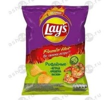 Чипсы ЛЕЙС рифленые острая креветка васаби 105г
