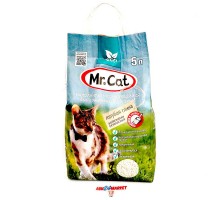 Наполнитель для кошачьих туалетов комкующийся голубая глина Mr. Cat 5л