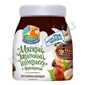 Молочные продукты Паста КОРОВКА ИЗ КОРЕНОВКИ молочный шоколад с фундуком 330г