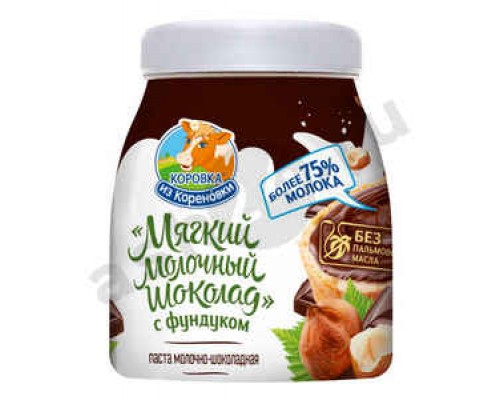 Молочные продукты Паста КОРОВКА ИЗ КОРЕНОВКИ молочный шоколад с фундуком 330г