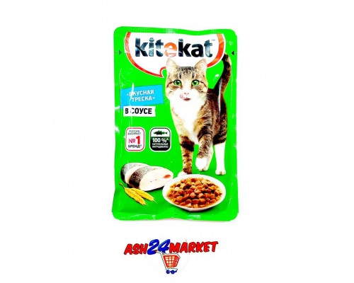 Корм для кошек KITEKAT вкусная треска в соусе 85г