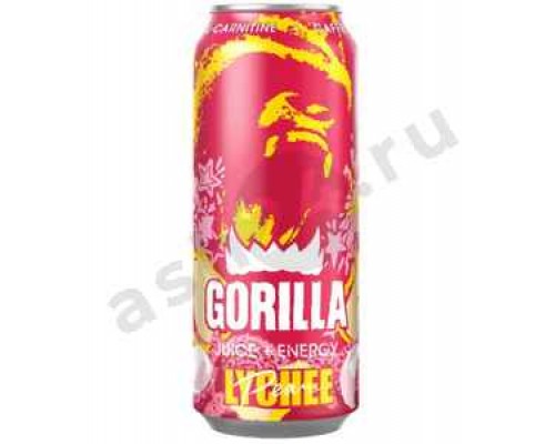 Напитки Энергетик GORILLA lychee pear 0,5л ж/б