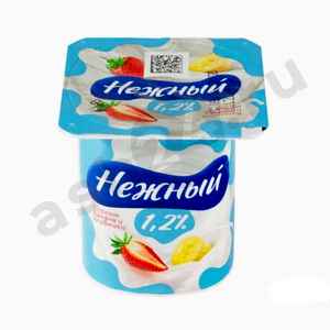 Молочные продукты Йогурт НЕЖНЫЙ банан клубника 1,2% 100г