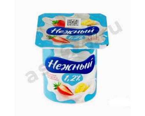 Молочные продукты Йогурт НЕЖНЫЙ банан клубника 1,2% 100г