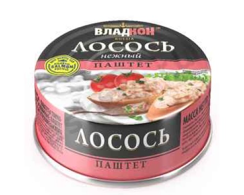 Бакалея Консервы Лосось ВЛАДКОН паштет 100г ж/б