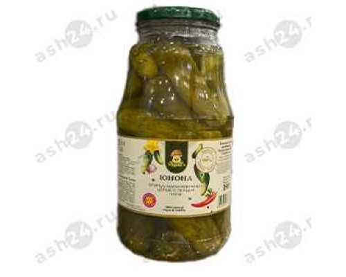 Бакалея Консервы Огурцы ЮНОНА с перцем чили 1800г с/б