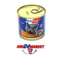Корм для кошек MonAmi кусочки в соусе с ягненком 250г