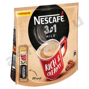 Бакалея Кофе NESCAFE mild 3в1 20 стиков