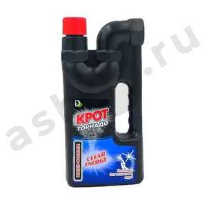 Средство для устранения засоров КРОТ ТОРНАДО гель 1л