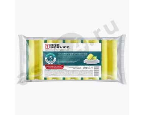 Губка для посуды ONE SERVICE профилированная  5шт