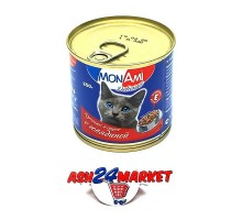 Корм для кошек MonAmi кусочки в соусе с говядиной 250г