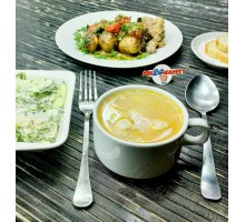 Суп рисовый с фрикадельками, печень с овощами, салат зеленый + ash-комплимент