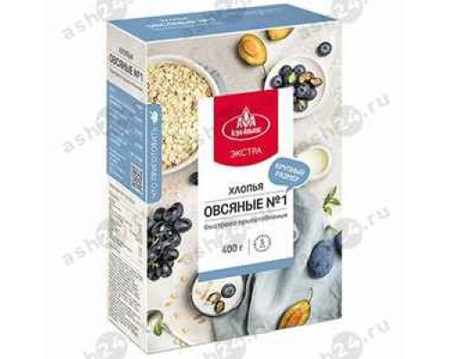 Бакалея Хлопья овсяные №1 АГРО-АЛЬЯНС 400г коробка