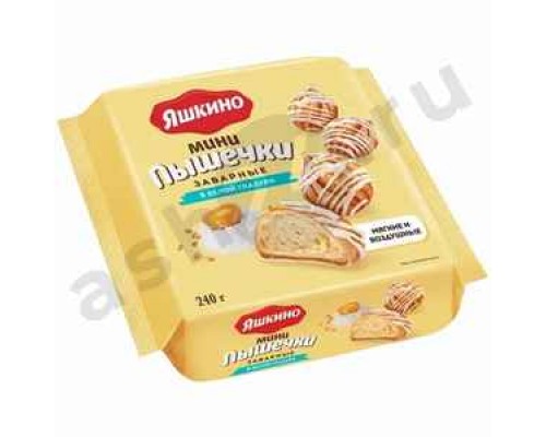 Сладости Мини-пышечки ЯШКИНО заварные в белой глазури 240г