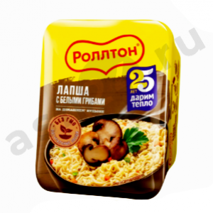 Бакалея Лапша РОЛЛТОН белые грибы 90г лоток