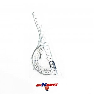 Набор чертежный средний ПИФАГОР (линейка20см, 2треугол., транспортир)