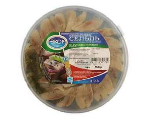 Сельдь ЭКОР по-русски с укропом 180г (круглая)