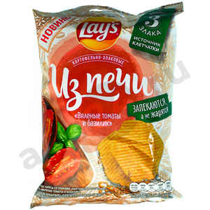 Чипсы LAYS ИЗ ПЕЧИ вяленые томаты и базилик 81г