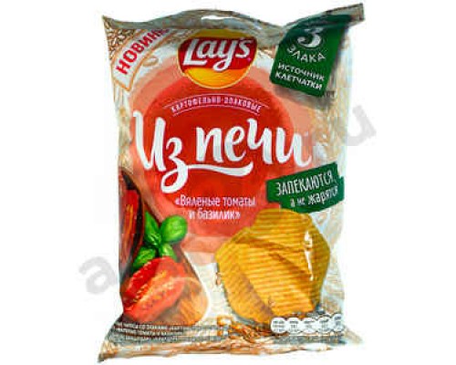 Чипсы LAYS ИЗ ПЕЧИ вяленые томаты и базилик 81г