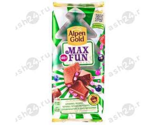 Шоколад MAXFUN ALPENGOLD клубника, малина, черника 140г