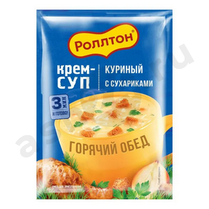 Бакалея Крем-суп РОЛЛТОН куриный с сухариками 21г м/у