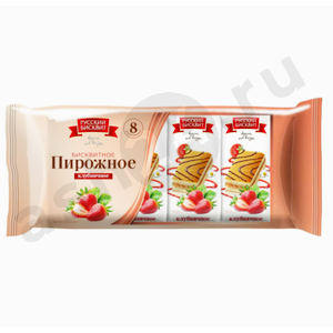 Сладости Пирожное РУССКИЙ БИСКВИТ клубника 240г