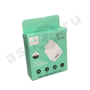 Моб. аксессуары СЗУ AKSMANIA DP-C01 1USB 2.4A белый