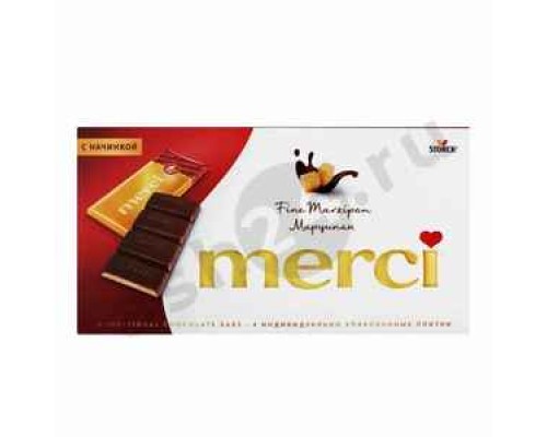 Шоколад MERCI марципан 112г