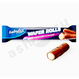 Сладости Батончик BABYFOX wafer rolls молочный 16г