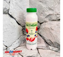 Йогурт АКТИБИО клубника, яблоко, черника 260г бутылки