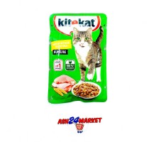 Корм для кошек KITEKAT аппетитная курочка в желе 85г